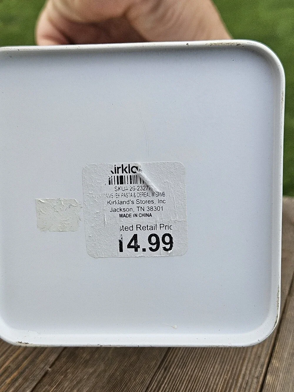 Kirkland white metal cereal container #cereal #kitchen